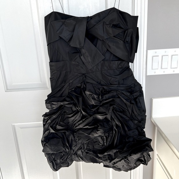 Robert Rodriguez Silk Taffeta Rosette Floral Y2K LBD Dress - Picture 1 of 10